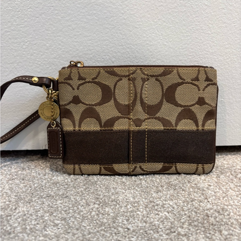 Coach Multicolor Stripe Wristlet